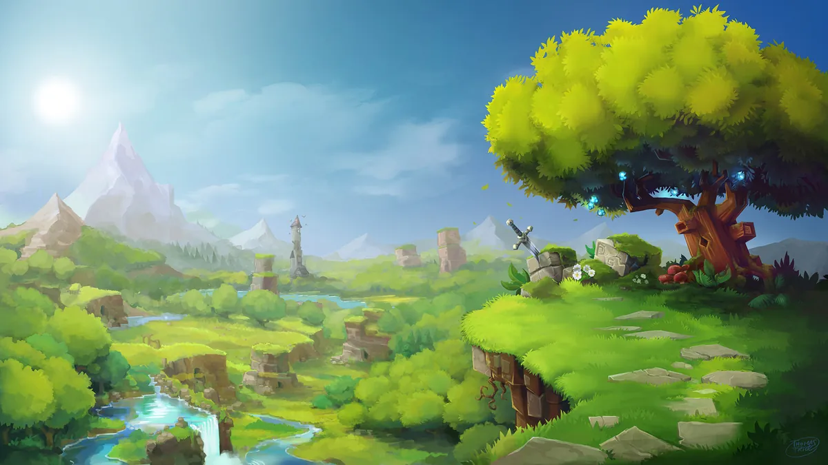 Hytale-Landschaft auf einem Server von OnPowered