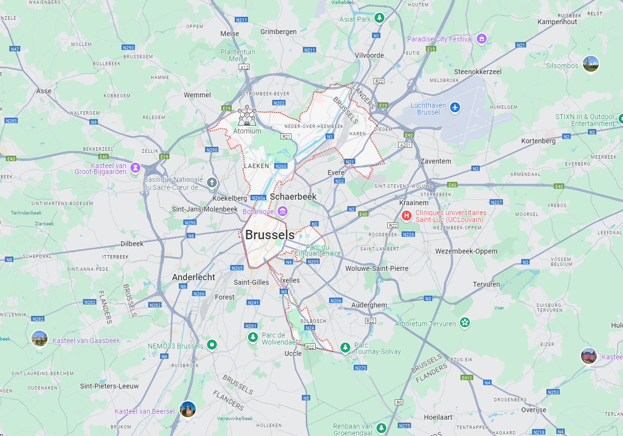 Carte de Bruxelles