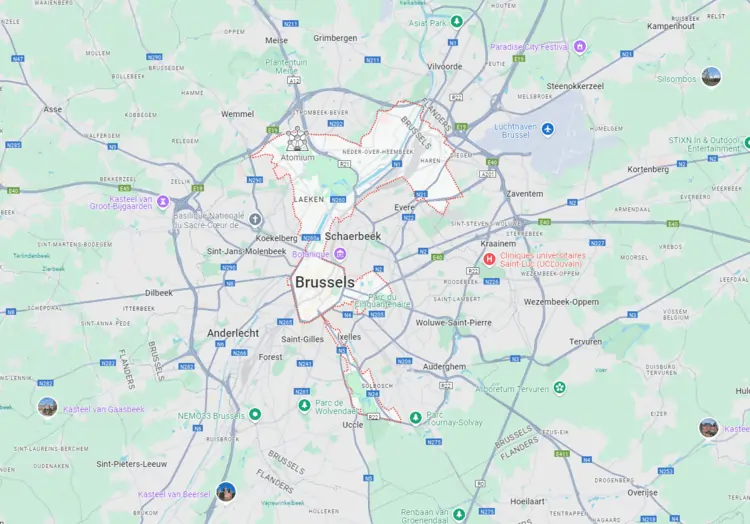 Map of Brussels